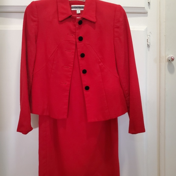 Amanda Smith Women's Red Skirt Suit Dress Jacket - Picture 6 of 6
